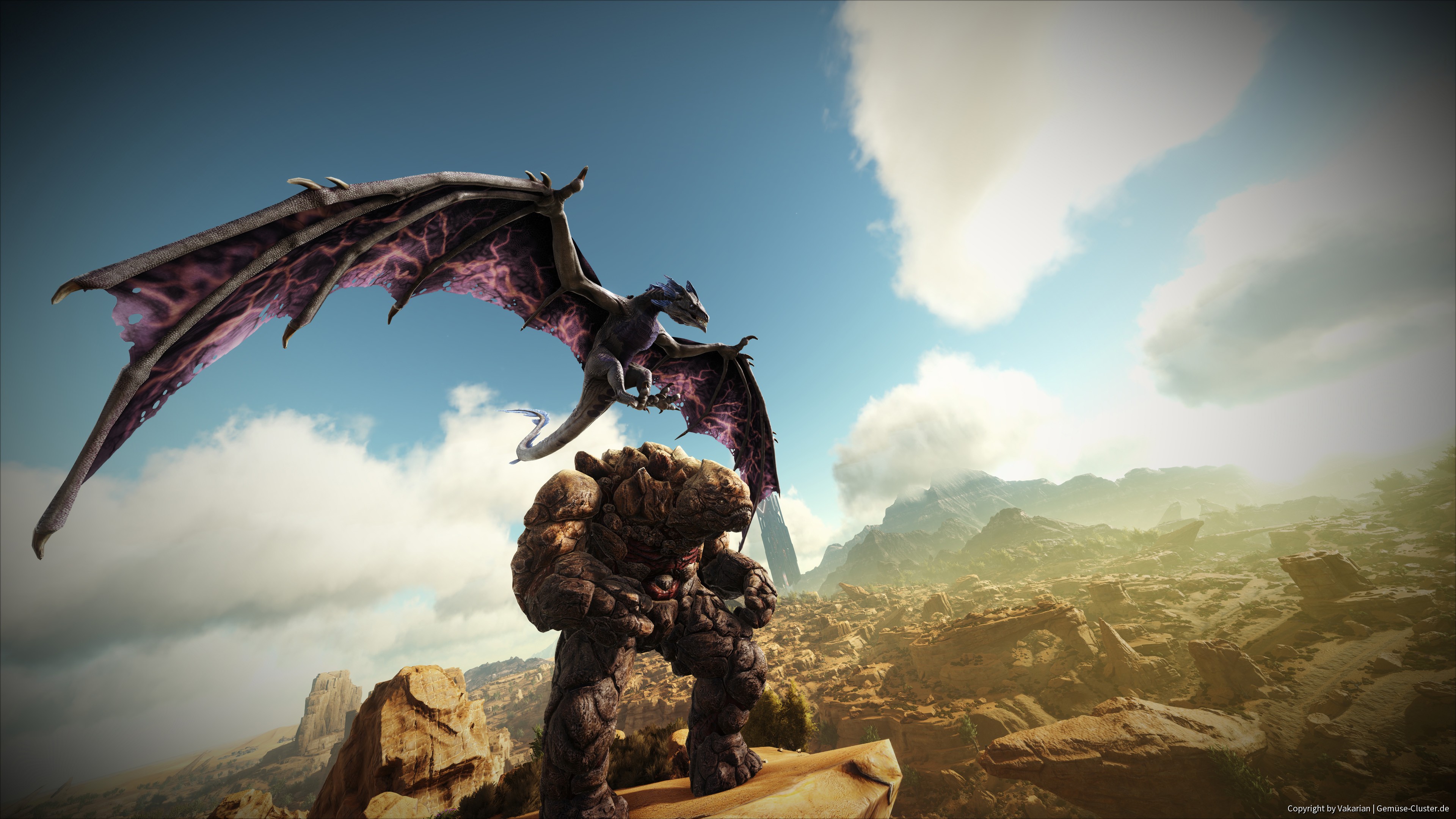Wyvern and Rock Golem